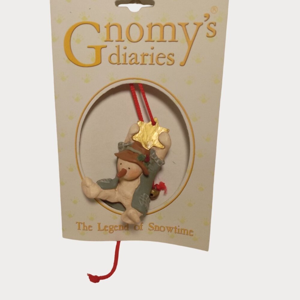Vintage Gnomys Diaries The Legend Of Snowtime Ornament Annekabouke Snowman Gnome